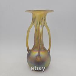 Vase à anse en verre d’art Igor Muller Studio, design irisé moucheté