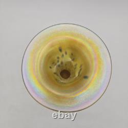 Vase à anse en verre d’art Igor Muller Studio, design irisé moucheté