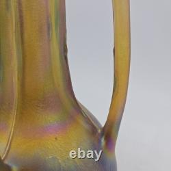 Vase à anse en verre d’art Igor Muller Studio, design irisé moucheté