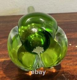 Vase à bouton de larme en verre d'art de Murano du milieu du siècle de style vintage vert