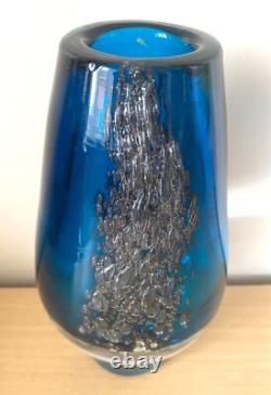 Vase à bulles en verre d'art allemand Schott Zwiesel de Heinrich Loeffelhardt du milieu du siècle