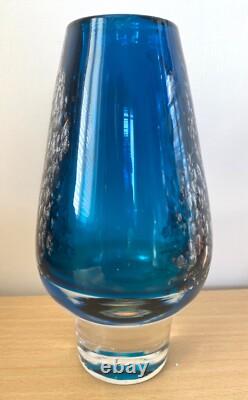 Vase à bulles en verre d'art allemand Schott Zwiesel de Heinrich Loeffelhardt du milieu du siècle