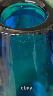 Vase à bulles en verre d'art allemand Schott Zwiesel de Heinrich Loeffelhardt du milieu du siècle