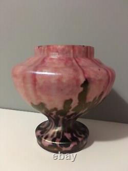 Vase à came en verre art rose