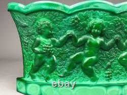 Vase à fleurs en verre malachite verte Heinrich Hoffmann Art 1930