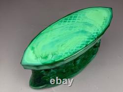 Vase à fleurs en verre malachite verte Heinrich Hoffmann Art 1930