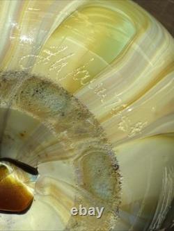 Vase à tumbler en verre soufflé vintage signé Frederick Warren 76