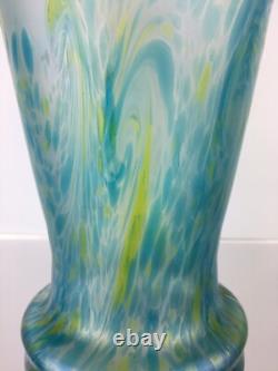 Vase ancien en verre d'art Poschinger, Art nouveau allemand, 26 cm, irisé, bohémien, vers 1900