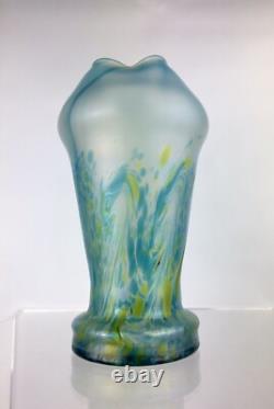 Vase ancien en verre d'art Poschinger, Art nouveau allemand, 26 cm, irisé, bohémien, vers 1900