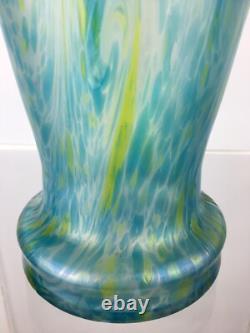 Vase ancien en verre d'art Poschinger, Art nouveau allemand, 26 cm, irisé, bohémien, vers 1900