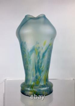 Vase ancien en verre d'art Poschinger, Art nouveau allemand, 26 cm, irisé, bohémien, vers 1900