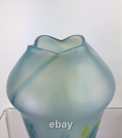 Vase ancien en verre d'art Poschinger, Art nouveau allemand, 26 cm, irisé, bohémien, vers 1900