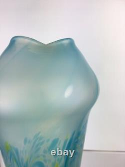 Vase ancien en verre d'art Poschinger, Art nouveau allemand, 26 cm, irisé, bohémien, vers 1900