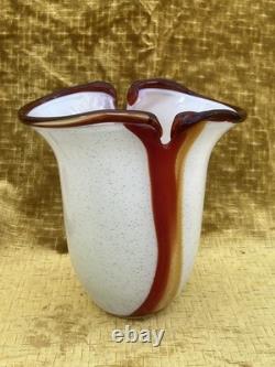 Vase artistique en verre de Murano au design italien, années 1980