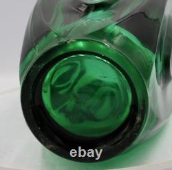 Vase balle tchèque en verre d’art du milieu du siècle, vert, Rosice, Rudolf Schrötter