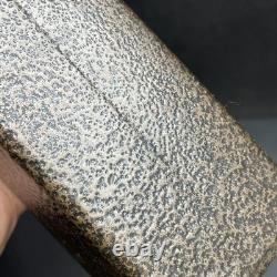 Vase bourgeon en verre d'art abstrait vintage des années 1980 / huilier-vinaigrier en céramique émaillée terre et pierre
