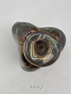 Vase bouteille en verre d’art de Chris Buzzini, signé par l’artiste, 3/1971, pièce de début de carrière