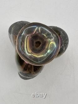 Vase bouteille en verre d’art de Chris Buzzini, signé par l’artiste, 3/1971, pièce de début de carrière