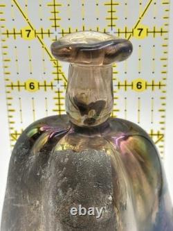 Vase bouteille en verre d’art de Chris Buzzini, signé par l’artiste, 3/1971, pièce de début de carrière