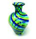 Vase Bulbueux En Verre D&rsquo;art Murano Sign&eacute; Ballarin Filigrana En Spirale