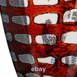 Vase d'art en verre de Murano de haute qualité du 20ème siècle avec feuille d'argent Pezzato Studio