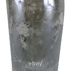 Vase d'art en verre gris de 41 cm fait main pour décoration intérieure étagère de table vase à fleurs