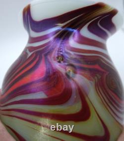 Vase de cabinet en verre d'art miniature iridescent Nuit étoilée