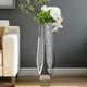 Vase De Sol Xl Sparkle Diamond En Argent Miroir Concass&eacute; Avec Bord Biseaut&eacute; Et Base Biseaut&eacute;e