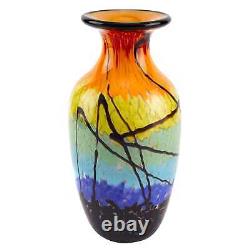 Vase décoratif en verre soufflé à la bouche en forme d'urne pour le centre de table 11 pouces