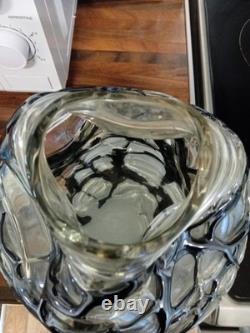 Vase écrasé en verre d’art studio Angelo Rinaldi, fabriqué en Italie, hauteur 22,5 cm, vintage