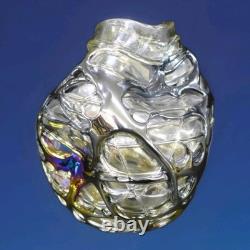 Vase écrasé en verre d’art studio Angelo Rinaldi, fabriqué en Italie, hauteur 22,5 cm, vintage