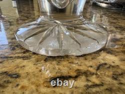 Vase en cristal TOWLE 24 % plomb, motif, fabriqué en Pologne, 12 po de hauteur x 6,5 po. D’occasion.