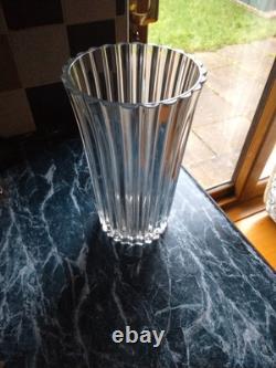 Vase en cristal au plomb Cristal D'Arques Athena vintage à côtes verticales, lourd, 10 cm, France