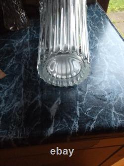 Vase en cristal au plomb Cristal D'Arques Athena vintage à côtes verticales, lourd, 10 cm, France