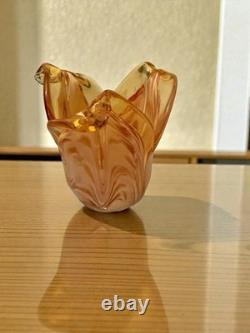 Vase en cristal blanc Murano fait à la main, belle couleur et technique, fabriqué en Italie