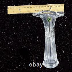 Vase en cristal clair Waterford plombé avec des volants en style ballet, marqué et étiqueté comme vintage