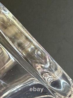 Vase en cristal plombé signé MCM France 9 hexagones lourd transparent