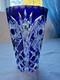 Vase En Cristal Taill&eacute; &agrave; La Main, Vintage, Luxueux, Boh&egrave;me, 8, 2kg, Bleu Cobalt