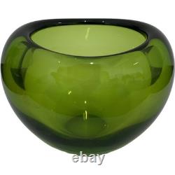 Vase en forme de cœur vert vintage Per Lütken Holmegaard Glassworks années 60 décoration intérieure