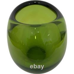 Vase en forme de cœur vert vintage Per Lütken Holmegaard Glassworks années 60 décoration intérieure