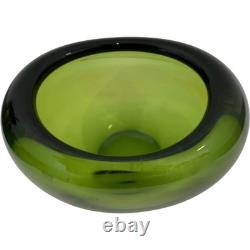Vase en forme de cœur vert vintage Per Lütken Holmegaard Glassworks années 60 décoration intérieure