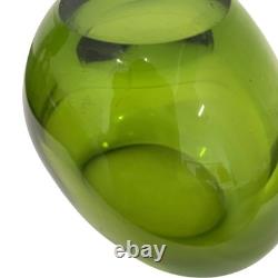 Vase en forme de cœur vert vintage Per Lütken Holmegaard Glassworks années 60 décoration intérieure
