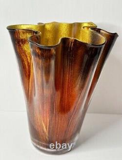 Vase en mouchoir en verre de Murano italien vintage Italie 12 verre soufflé
