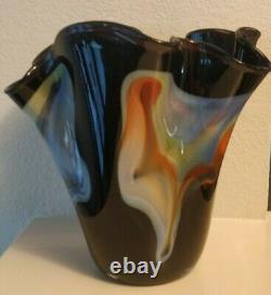 Vase en verre 10,5 pouces de hauteur en verre d'art décoratif