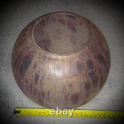 Vase en verre Aronof Israel fait main, art studio en verre rose et violet