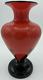Vase En Verre Art Déco Tchécoslovaquie Estampillé En Bas Vase Rouge Et Noir