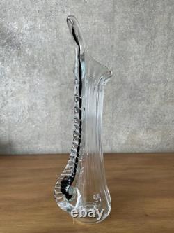 Vase en verre Art Déco Vase à fleurs en verre artistique fait main, 31 cm de hauteur