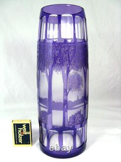 Vase en verre Art Nouveau bohémien rare