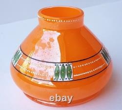 Vase en verre Art déco, peinture émaillée, Bohême, vers 1920 K636