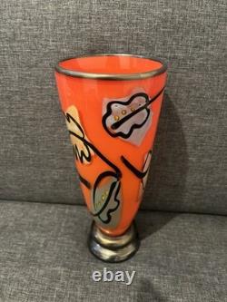 Vase en verre Bernstein signé par l'artiste